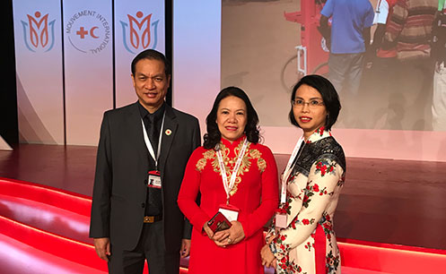 Đoàn lãnh đạo Hội Chữ thập đỏ Việt Nam tham dự Đại hội đồng Hiệp Hội Chữ thập đỏ - Trăng lưỡi liềm đỏ quốc tế lần thứ 21